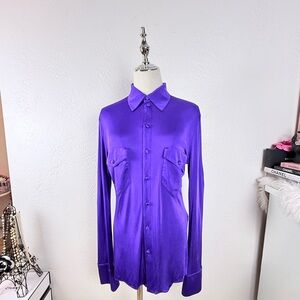 Kwaidan Editions Purple Viscose Jersey Blouse Size 38/6 Made in Italy